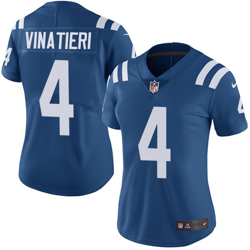 Indianapolis Colts 4 Limited Adam Vinatieri Royal Blue Nike NFL Home Women Vapor Untouchable jerseys